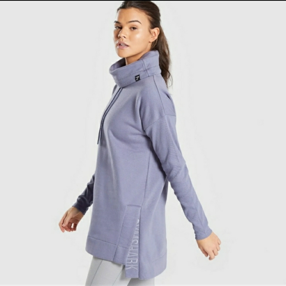 Gymshark steel blue slounge ribbed pullover